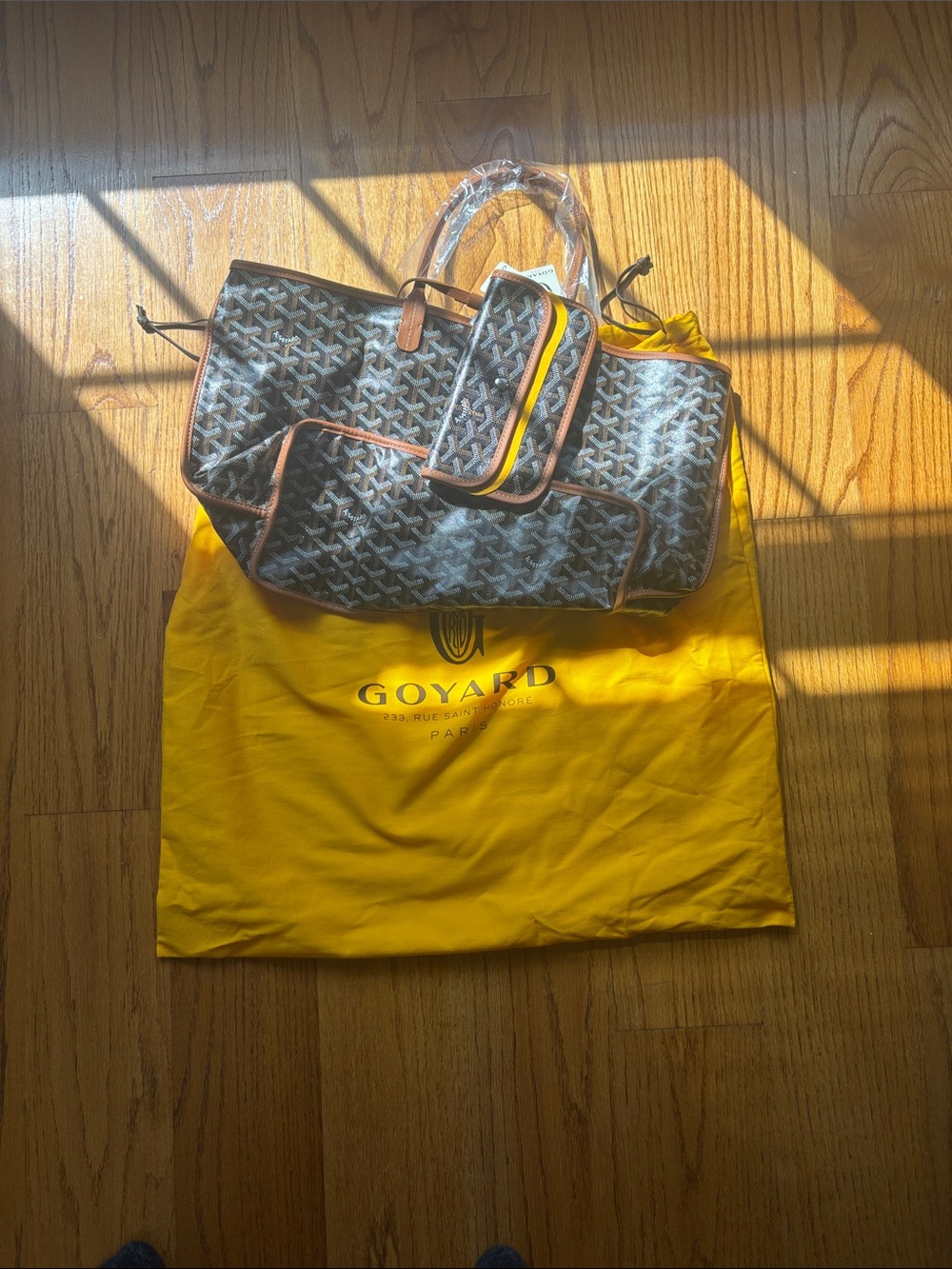 Goyard Brown and Black Chevron Canvas Weekender Tote - Picture 11 of 11